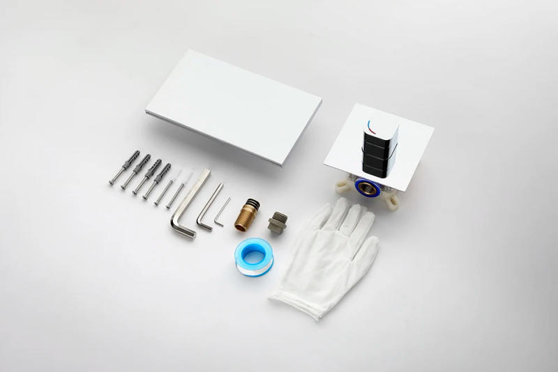 Description Picture 6 of itemSilver In-wall Embedded Concealed Bathtub Faucet, Waterfall Spout, Made of Solid Copper, Hot and Cold Switch GN906TB