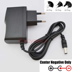 AC/DC 9V 1A Switching Power Supply Gitarre Effektpedal Netzteil adapter Reverse Polarity Negative Inside EU US AU UK Plug