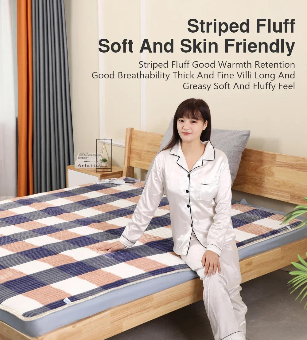 Description Picture 4 of itemElectric Bed Sheet Heated 220 Blanket Heated Electric Bed Sheet Heating Levels Sherpa Heated Blankets for Home Living Room Pads