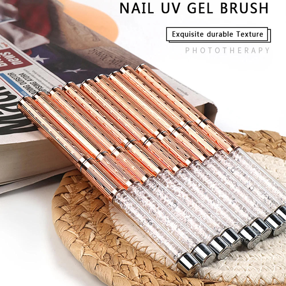 Description Picture 6 of itemBQAN Rose Gold Nail Art Brush Rhinestone Handle Gradient Nail Brush Line Painting Brushes Nail Crystal Acrylic Liner Drawing Pen