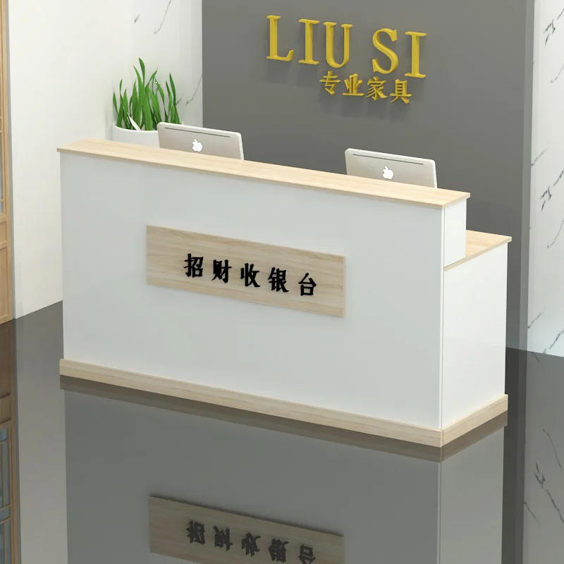 Description Picture 4 of itemWhite Front Reception Desk Podium Lectern Podium Stand Register Shop Counter Bar Pulpitos Kassentisch Salon Reception Desk