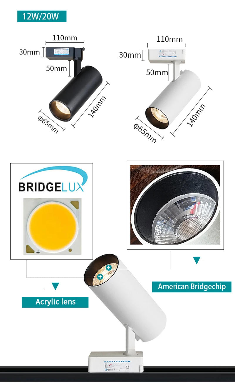 Description Picture 3 of itemClothing store spotlight led track light store commercial COB super bright home ceiling background wall shop track light