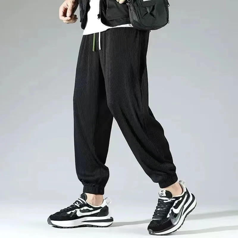 Description Picture 4 of item5xl Summer Straight Pant  Men's Loose Thin Section Drape Ice Silk Pants Wide Leg Sports Pants Casual Pants Fits 100kg