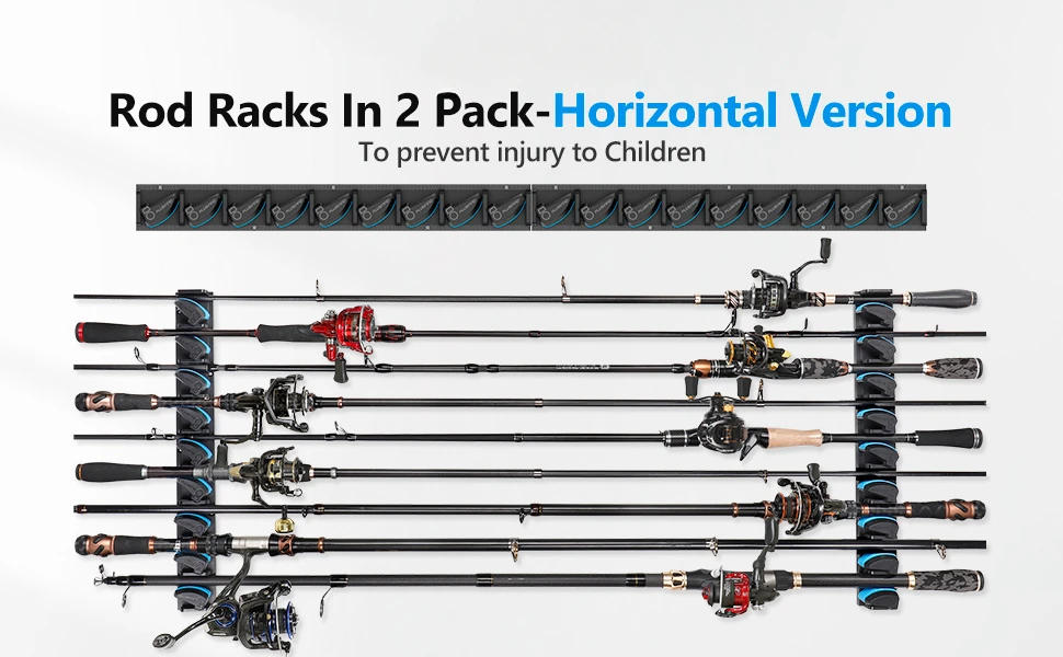 Description Picture 5 of itemVertical Wall Mounted Fishing Rod Holder  Pole Rack Holds Up to 9 Rods or Combos