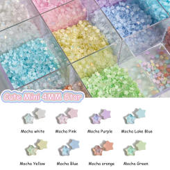 Cute Mini Mocha Color Star 4MM Flat Back Glass Crystal Nail Art Rhinestone DIY Manicure Decoration Stone 100Pcs