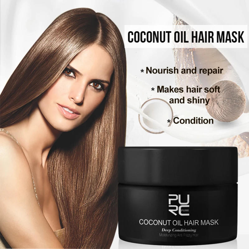 Description Picture 2 of itemPURC Coconut Oil Hair Mask Keratin Smoothing Straightening Scalp Treatment Repairs Damage Frizz Anti Dandruff Hair Care Product