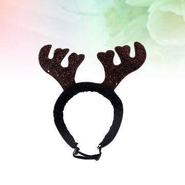 Pet Adorable Antlers Hair Hoops Christmas Funny Hair Band Decorative Headdress (Brown)