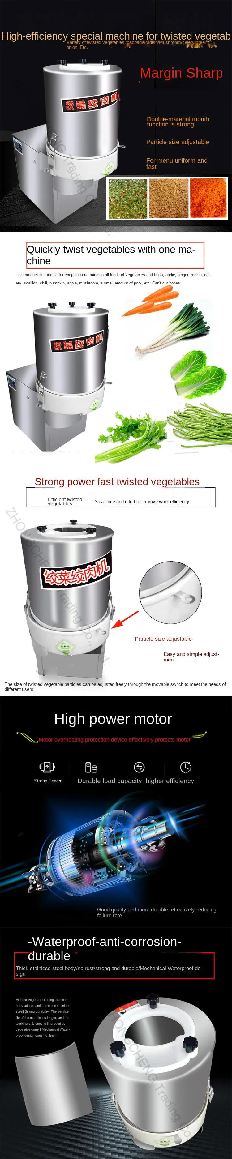 Description Picture 3 of itemElectric Meat Grinder Vegetable Cutting Machine Mincing Mincing Vegetable Chopper Garlic Masher Chopped Vegetable Stirrer