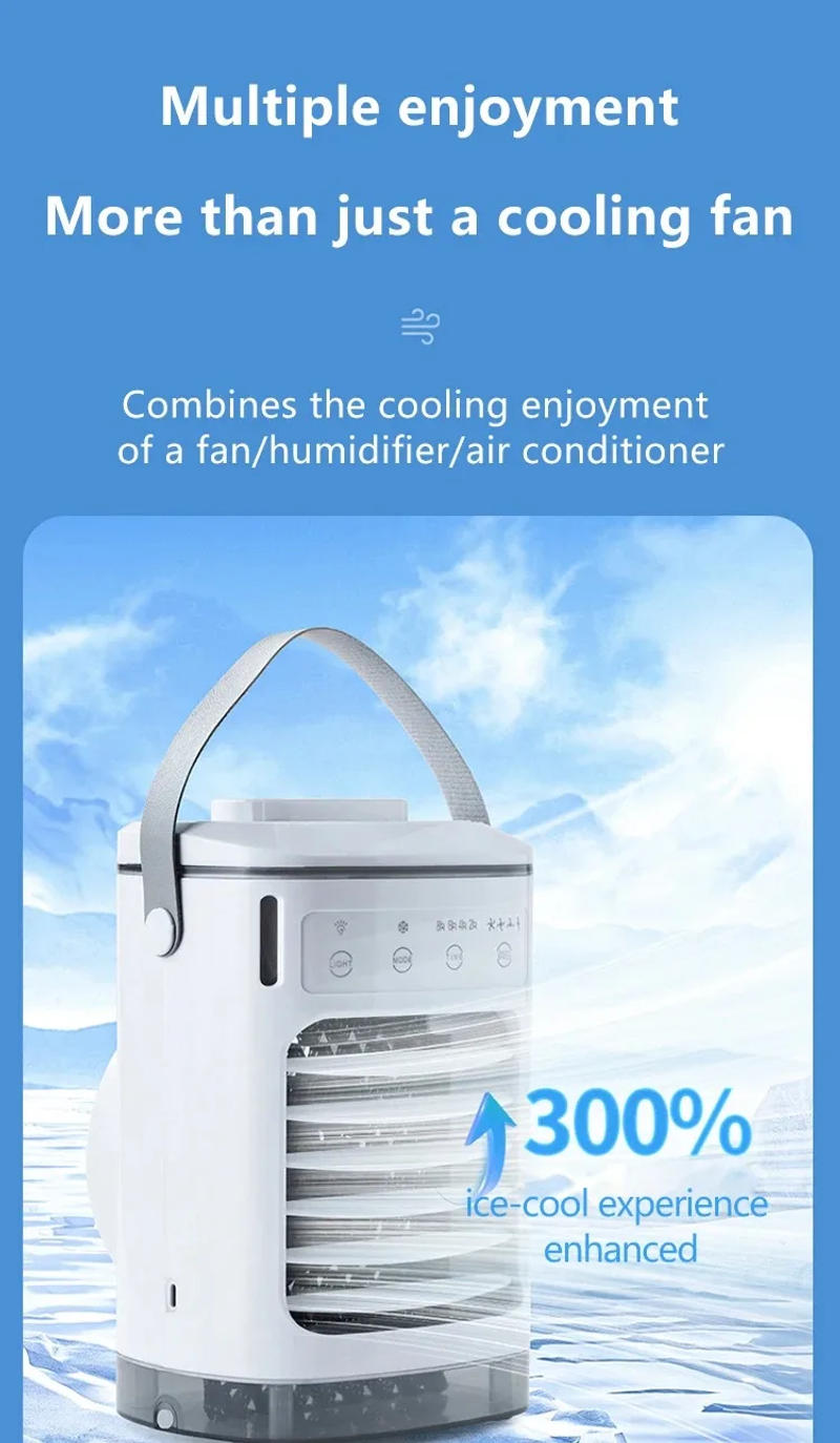 Description Picture 4 of itemSpray mini portable expandable household air conditioner desktop 600ml water cooler air supply usb power cooling fan