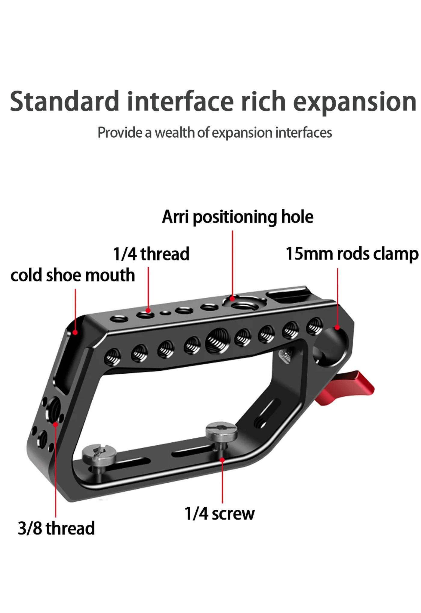 Description Picture 4 of itemTop Handle Grip w/ Cold Shoe Quick Release Cheese Mount 15mm Rod Clamp for DSLR Camera Cage Rig Stabilizer Monitor Light Support