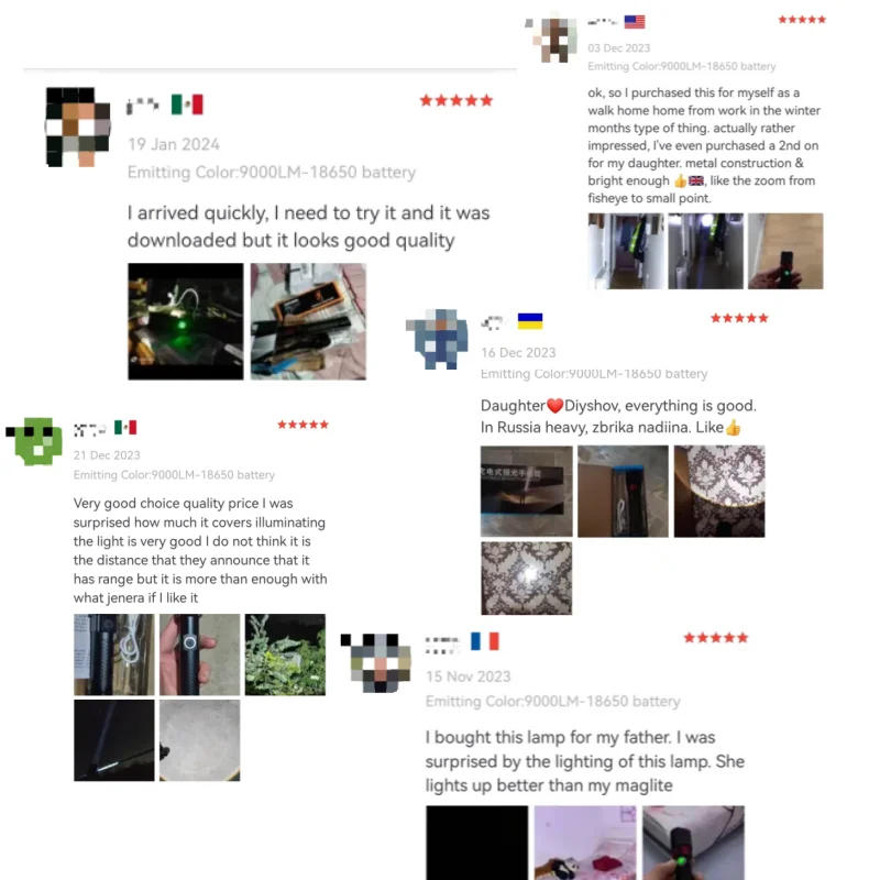 Description Picture 2 of itemNEWEST 9000LM Rechargeable LED Flashlights White Laser Lamp Beads 2000m Super Bright Flashlight Powerful Lantern Camping Torch