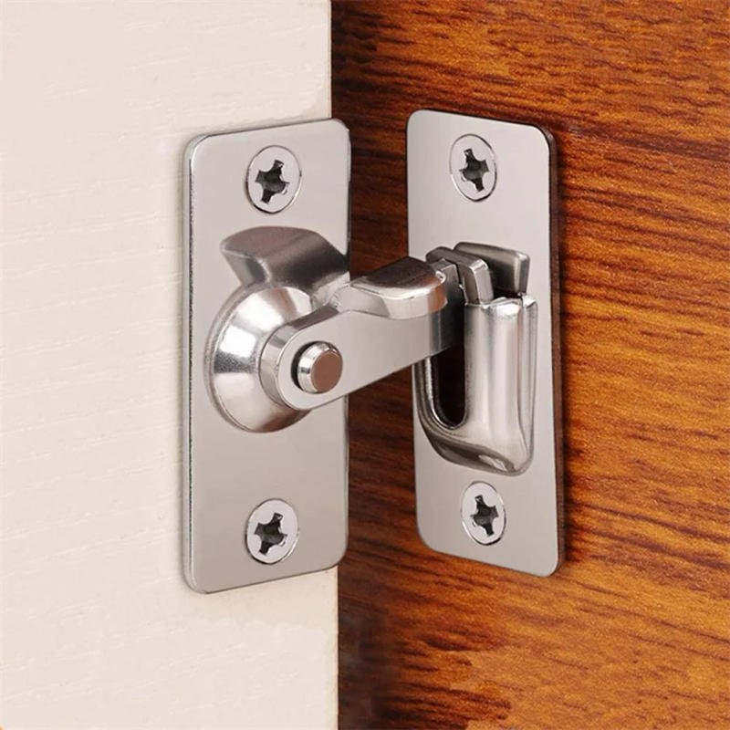 Description Picture 6 of item1 Set Stainless Steel 90 Degree Buckle Right Angle Hasp Latches Locks Security Hardware For Door Drawer Cabinet