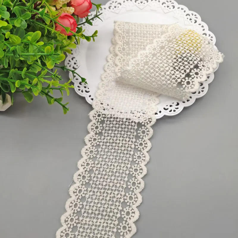 Description Picture 2 of item1Meter Hollow Sun Floral Embroidery Cotton Lace Ribbon 6.5cm Wide DIY Apparel Sewing & Fabric Handmade Crafts Lace Tape