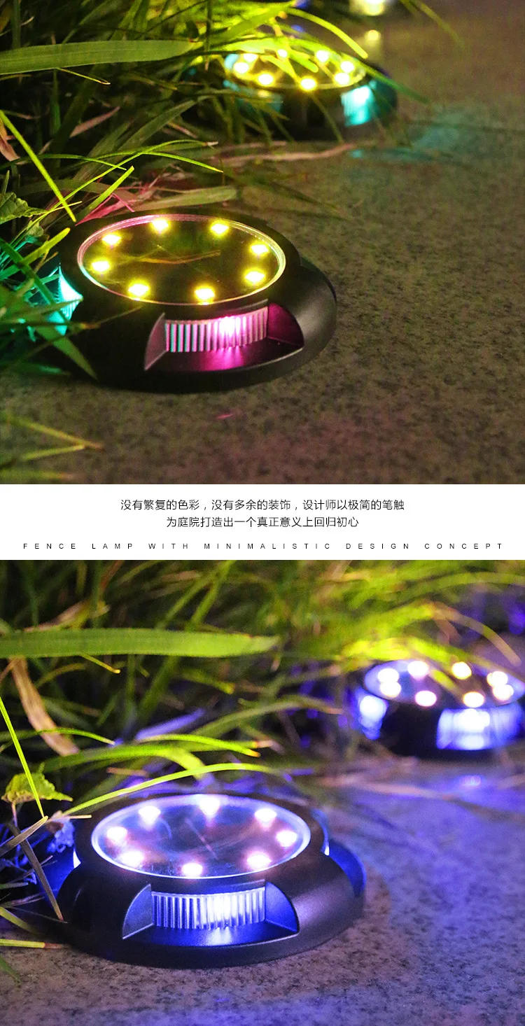 Description Picture 6 of item12LED Solar Power Disk Light Outdoor Garden Solar Underground Light Deck Light Spotlight Buried Solar Led Lamp Garden Decor