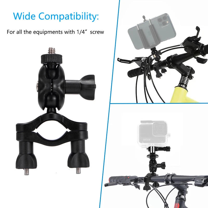 Description Picture 6 of item360° Camera DV DSLR Bike Bicycle Handlebar Clamp Bracket Motrobike Tripod Clip Mount for Gopro Hero 10/8/5/4/3+/3/2/1