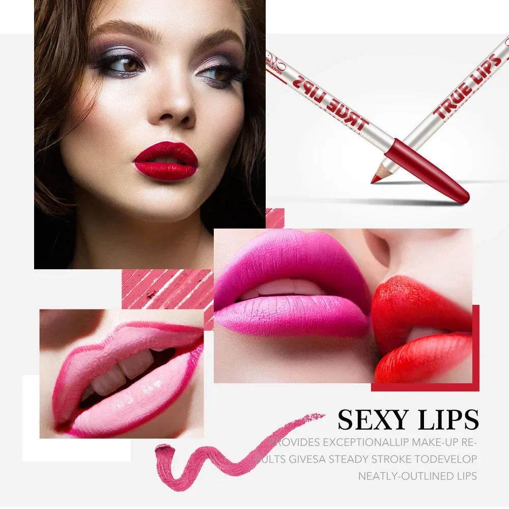 Description Picture 4 of item6/12Pcs/Set Cosmetic Nude Matte Lipstick Pen Wooden Lip Liner Waterproof Lady Lip Liner Soft Pencil Contour Makeup Lipstick Tool
