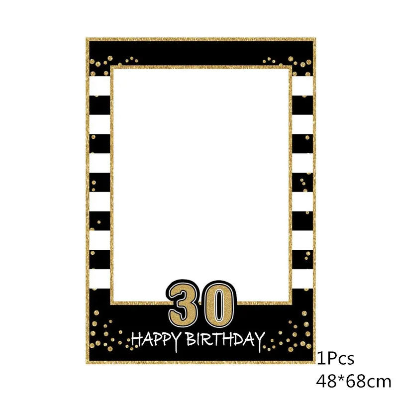 Description Picture 3 of item30 40 50 60 Year Old Photo Booth Props Adult Birthday Decor Women Men 30th Anniversary Happy Birthday PhotoBooth Props Frame