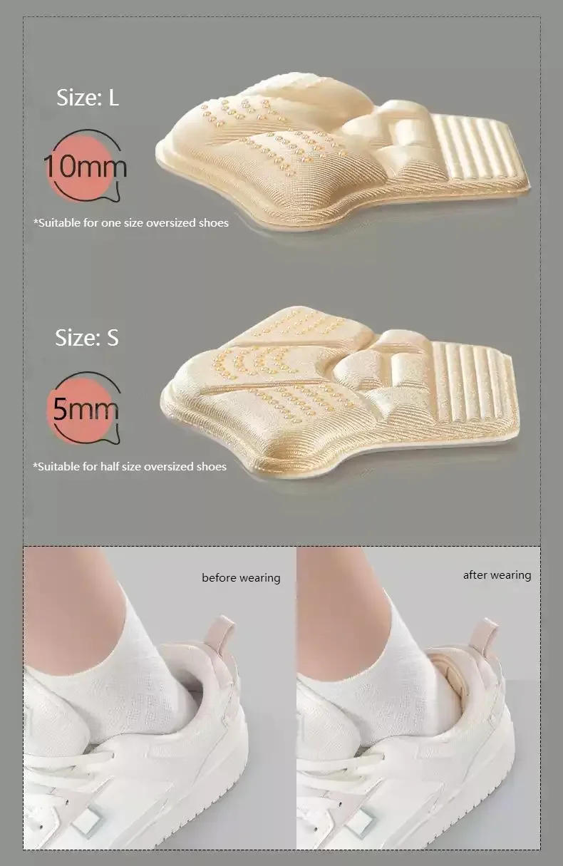 Description Picture 5 of itemHeel Stickers Heel Protectors Sneaker Shrinking Size Insoles Anti-wear Feet Shoe Pads Adjust Size High Heel Cushion Inserts