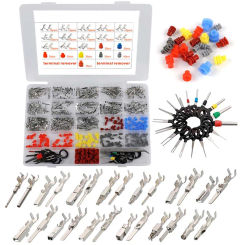 500Pcs Connector Kit Terminal Pin Automotive Car Electrical 1/1.5/1.8/2.2/2.8/3.5mm Male&Female Wire Pins,Seals,Removal Tool Kit