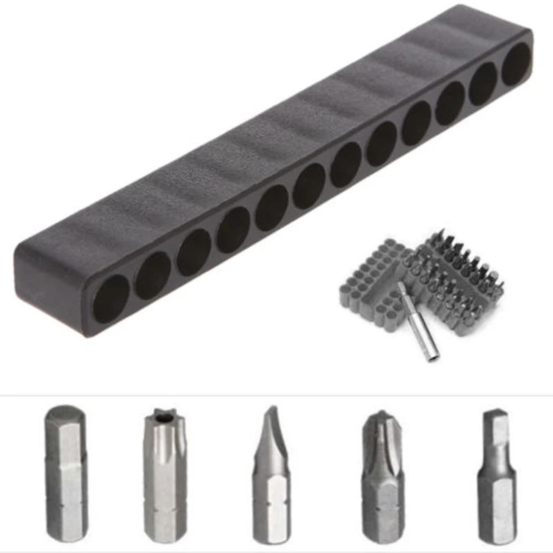 Description Picture 3 of item1/4" Inch Screwdriver Bit Holder Storage Plastic Tool 6.35mm Black Case Hex Shank Hole Home Organizer Durable Hot