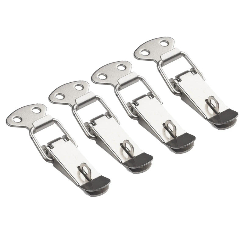 Description Picture 3 of item4pcs Duck Billed Spring Buckle Latch Catch Stainless Steel Cabinet Boxes Handle Toggle Lock Clamp Hasp Door Hardware