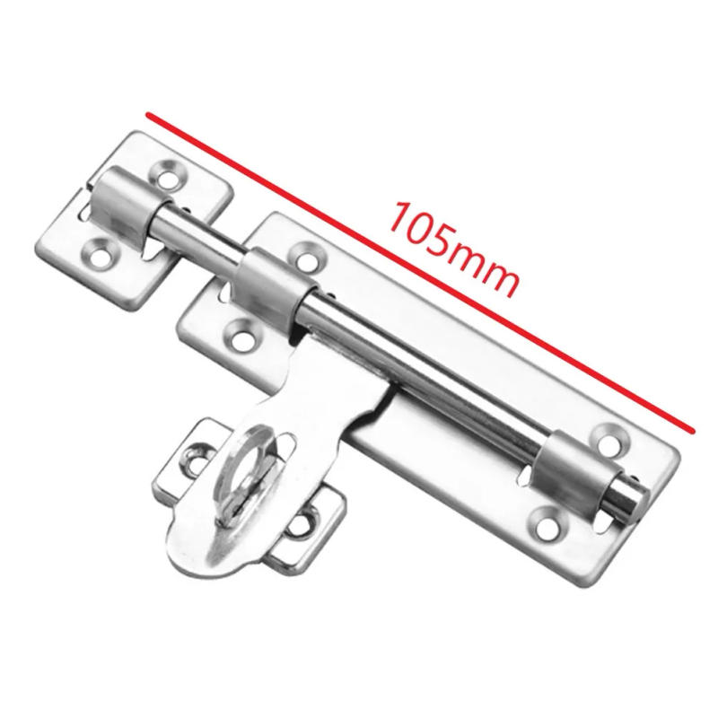 Description Picture 4 of itemBrand New Door Bolt Latch Lock Security Silver Stainless Steel 1 Pcs 4inch/6inch/8inch Anti-Theft For Cupboard