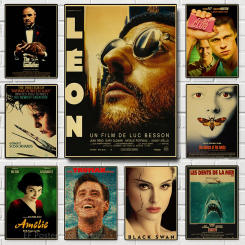 Hot Classic Movie Poster Leon Godfather TV Film Prints Posters Vintage Home Room Club Wall Decor Gift Art Picture Retro Painting