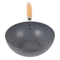 Small Non-stick Wok Cookware Accessories Iron Everyday Pan Japanese Kitchen Supply Wood Home Frying for Stoves Gas Pans