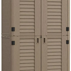 Sheds & Outdoor Storage 52 cu.ft Vertical Outdoor Storage Cabinet Resin Storage Sheds Outdoor with Floor for Garden Tools