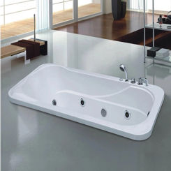 2100mm Fiberglass Drop-in Whirlpool Bathtub Acrylic Hydromassage Embedded Built -in Surfing Tub NS6018