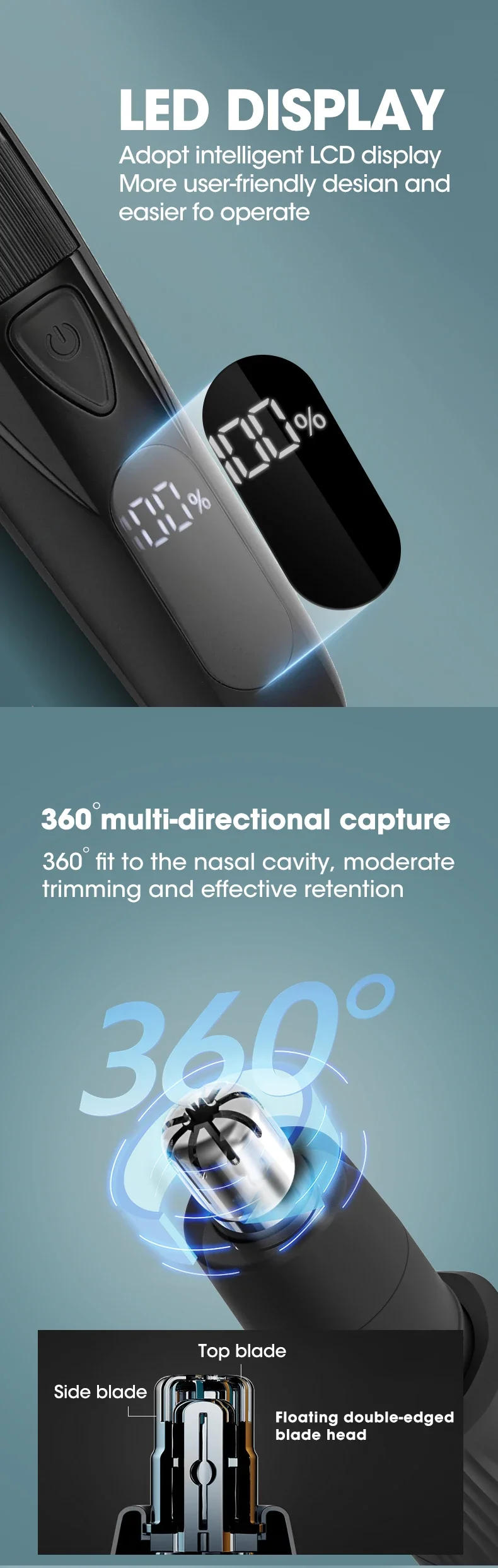 Description Picture 6 of itemRESUXI 377 4-in-1 Men's Multi Functional Hair Clipper Set Nose Hair Trimmer Electric Shaver and Beard Trimmer Grooming Tools Set