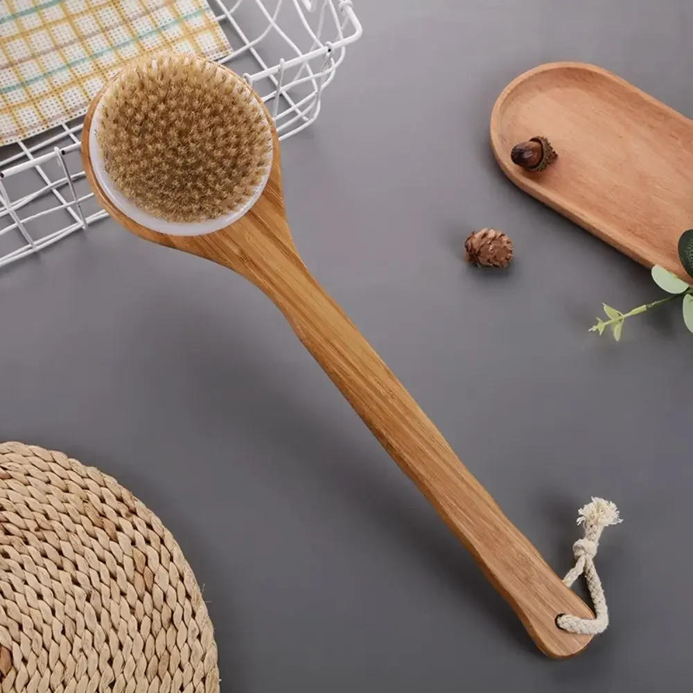 Description Picture 2 of itemBody Brush Long Handle Bath Shower Back Scrubber Boar Bristle Perfect Dry Skin Brushing Essential for Skin Exfoliation Bath Tool