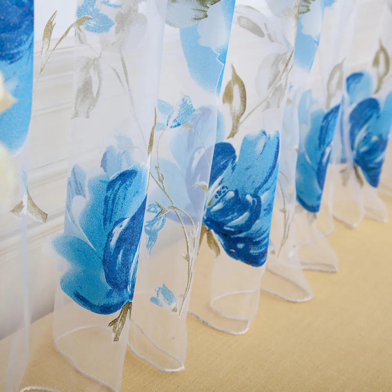 Description Picture 5 of item1 PCS Vines Leaves Tulle Door Window Curtain Drape Panel Sheer Scarf Valances Colorful Floral Pattern Transparent Curtains