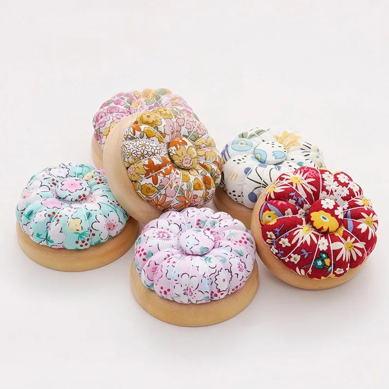 Description Picture 3 of item1Pc Magnetic Pumpkin Shape Needle Pincushions Wooden Stand Needle Cushion Holder DIY Crafts Sewing Accessories