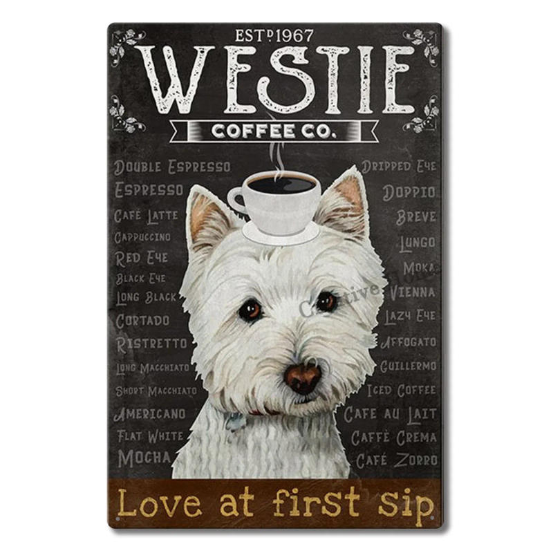 Description Picture 5 of itemWestie White Terrier Dog Metal Sign &Co. Bath Soap Wash Your Paws Vintage Plaque Poster Tin Sign Wall Decor Metal Decoration