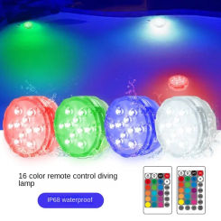 RGB LED Underwater Light 10LEDs Submersible Night Lamp Battery Powered Garden Swimming Pool Lights For Wedding Party Vase