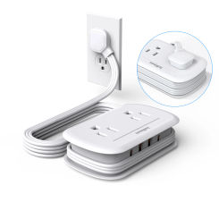 8-in-1 Outlet Power Strip US Power Universal Plug AC Type C USB Port with 3.6FT Extension Cord Portable Network Filter Socket