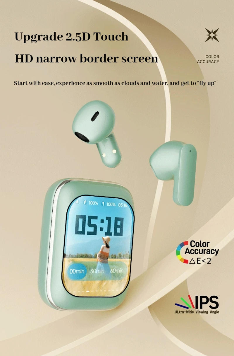 Description Picture 6 of itemSliding Bluetooth Earphones High-Definition Display Touch Screen Noise Reduction Ultra Long Battery Life True Wireless Earphones