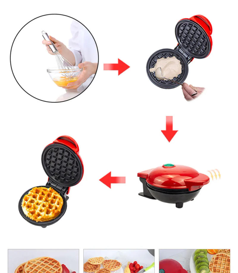 Description Picture 2 of item110V&220V Electric Mini Waffles Maker Machine Kitchen Cooking Appliance for Kids Breakfast Dessert  Pot    Small Fried Eggs