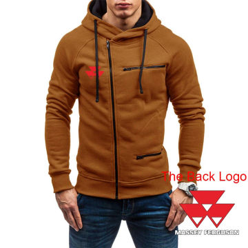 Massey Ferguson 2024 New Mens Spring and Autumn Cotton Zipper Hoodies Fitness Solid Fleece College Style Sweatshirts