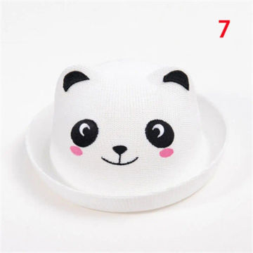 Breathable Baby Straw Hat 1-3Y Sunshade Cartoon Animal Summer Sun Hat Sunbonnet Panama Cap Girls Boys