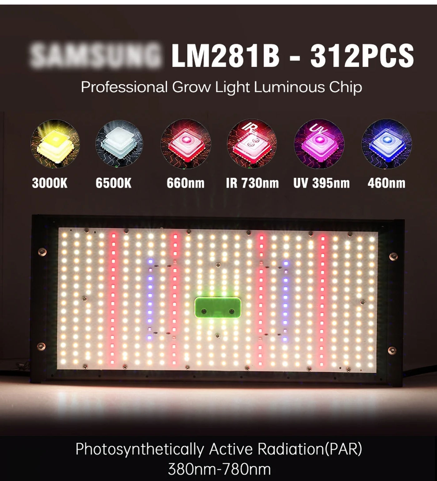 Description Picture 4 of itemFull Spectrum LED Grow Light 50W 240W LM281B/LM301B Phytolamp For Plants Tent Greenhouse LED Growing Lamp With Adapter