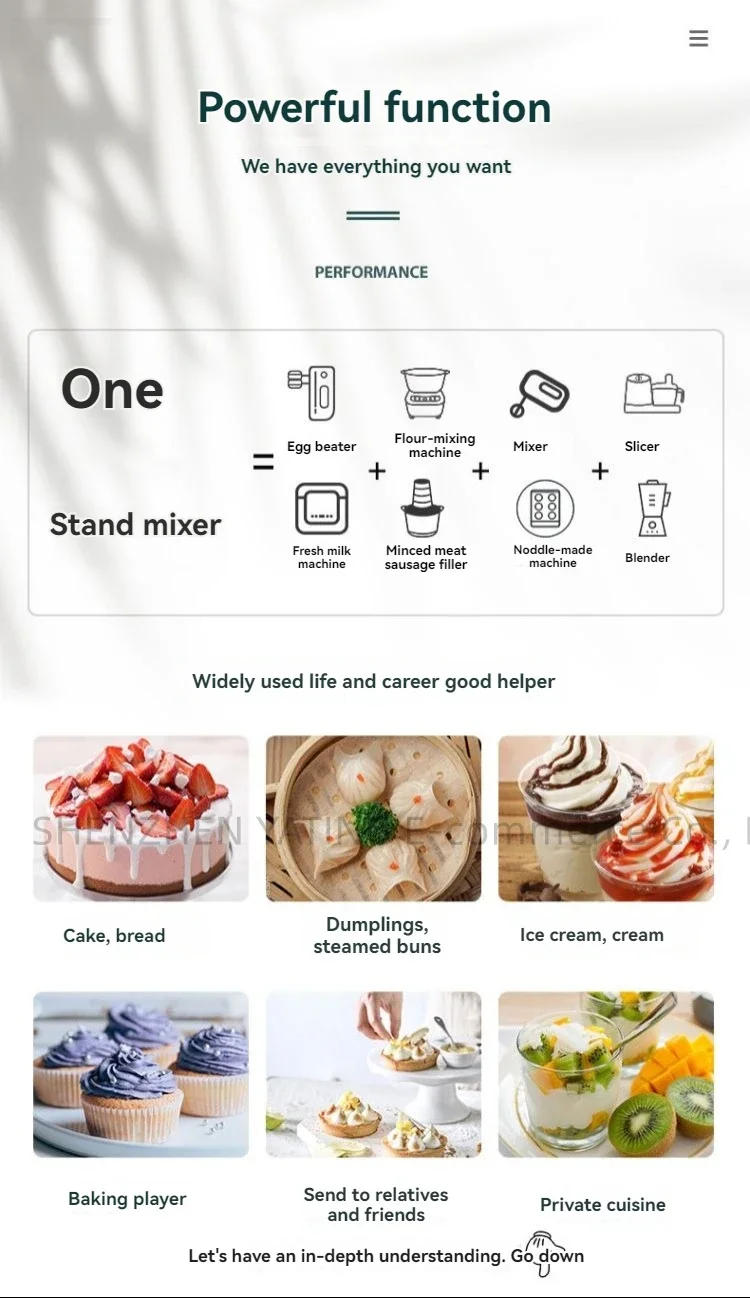 Description Picture 3 of itemMultifunctional chef machine Stirring juicing kneading machine Automatic dough mixer cutting and enema