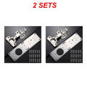 Stainless Steel Hinge Fixing Plate Kit Cabinet Door Hinge Repair Plate Bracket with Mounting Screw for Kitchen Furniture