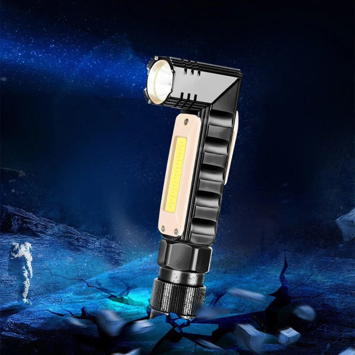 Description Picture 5 of itemLED Flashlights High Strong Power Tactical Emergency Spotlights Built-in Battery Telescopic Zoom USB Rechargeable Camping Torch