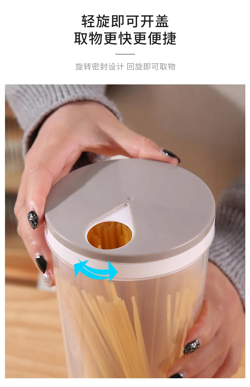 Description Picture 5 of itemNoodles Sealed Can Kitchen Accessories Food Grade Plastic Kitchen Storage & Organization Quantitative Divided Can Storage Box