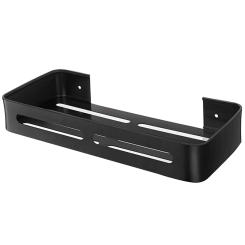 Shower Caddy With Soap Dish Holder & Hooks, Aluminum Wall Mounted No Drilling Bathroom Baskets Shelf