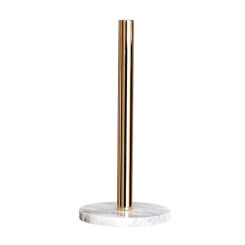 Gold Paper Stand with Marble Base Vertical Paper Towel Rack Modern Paper Towel Holder Roll Toilet Countertop Kitchen A
