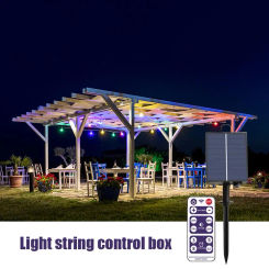 Solar Battery Box LED String Lamp Solar Panel Controller with Remote Garden Street Path Camping Light Decoration