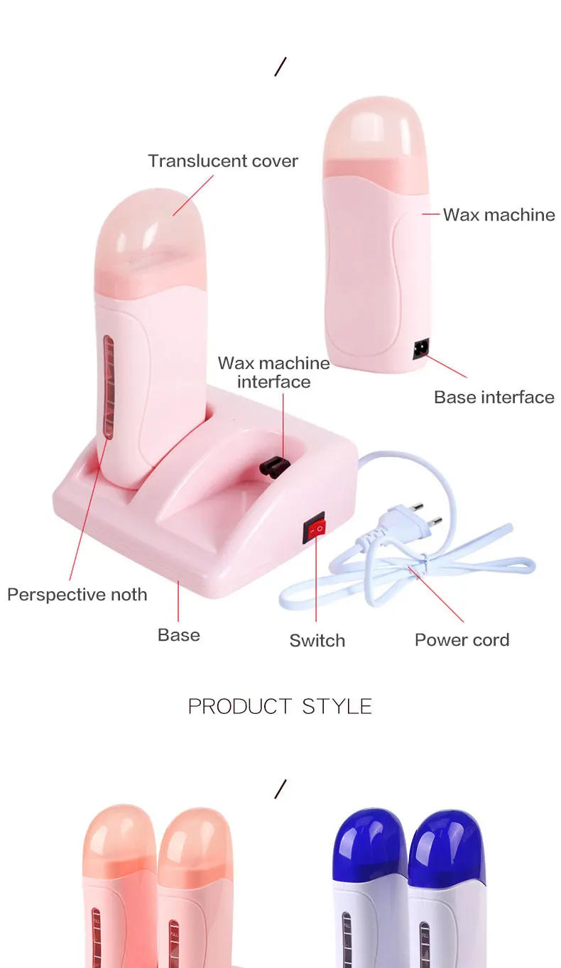 Description Picture 4 of itemElectric Double Wax Heater Epilator Cartridge Wax Roller Base Roll On Waxing Refillable Hair Removal Machine Depilatory Heater